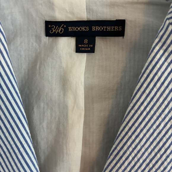 346 Brooks Brothers Blue And White Stripe Seersucker Blazer 8 - Picture 3 of 11